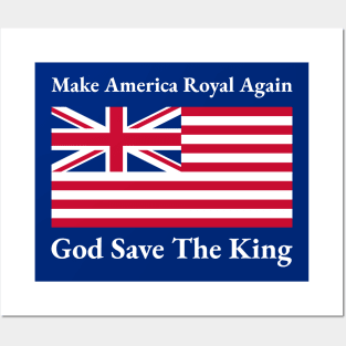 Funny Red Blue Make America Royal Again Flag Posters and Art